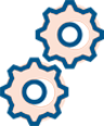 two rotating cogs icon