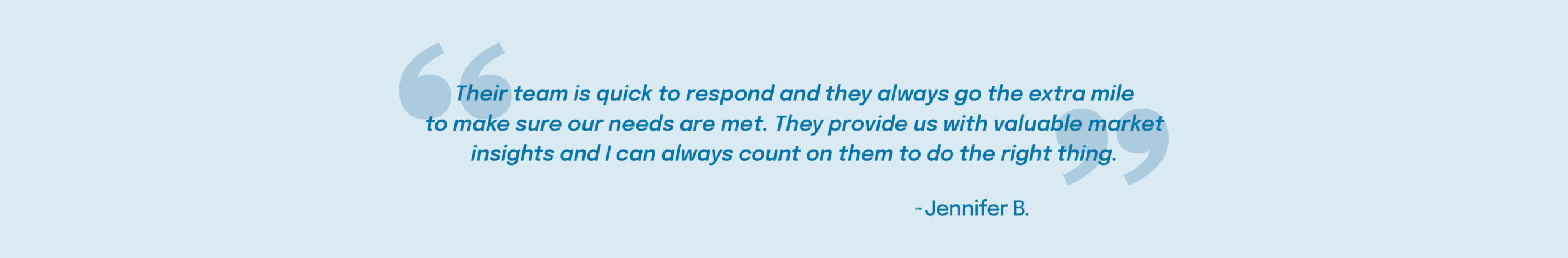 Testimonial from a client