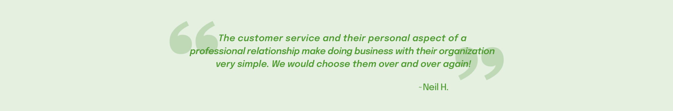 Testimonial from a client