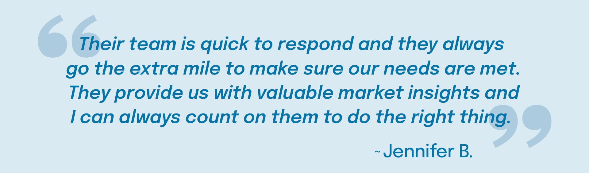 Testimonial from a client