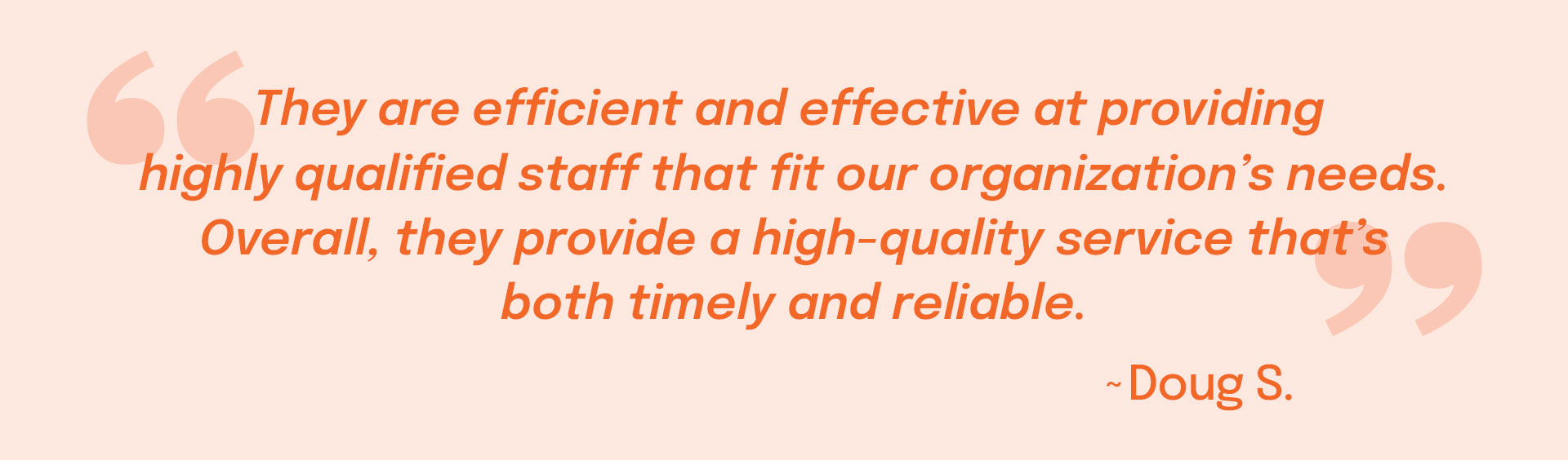 Testimonial from a client