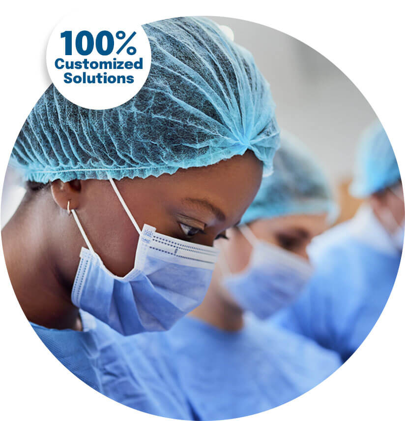 Circle graphic of an operating room nurse
