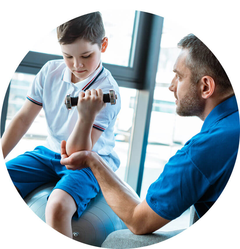 Physical Therapist working with a patient